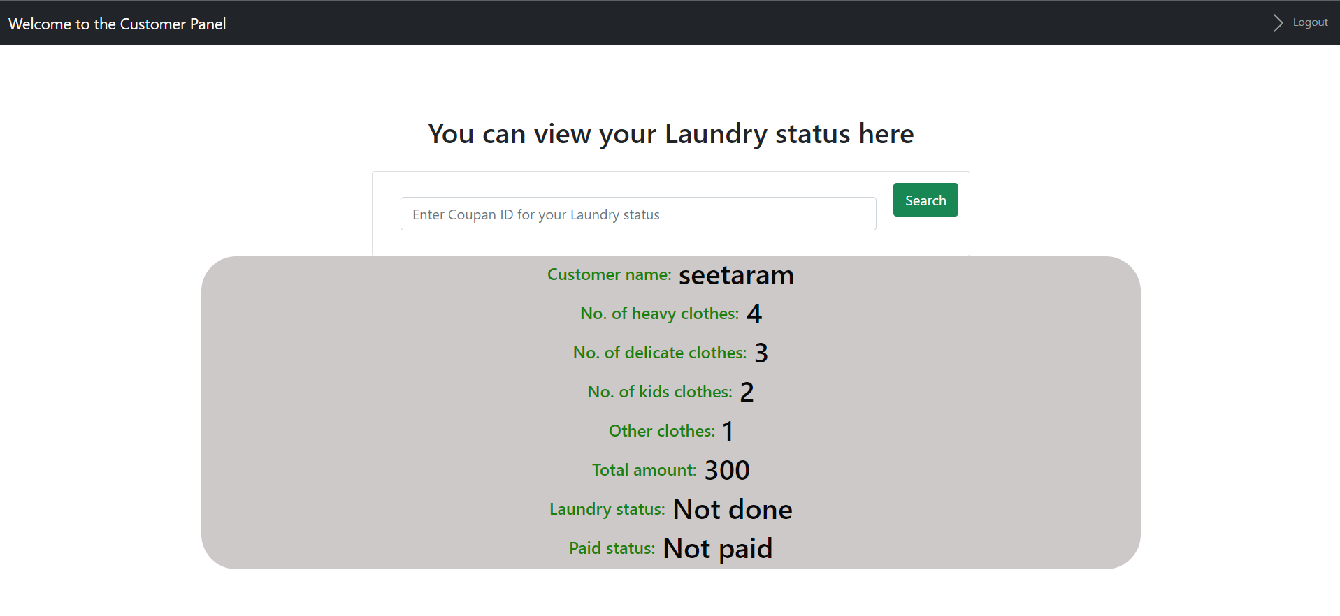 Laundry management system